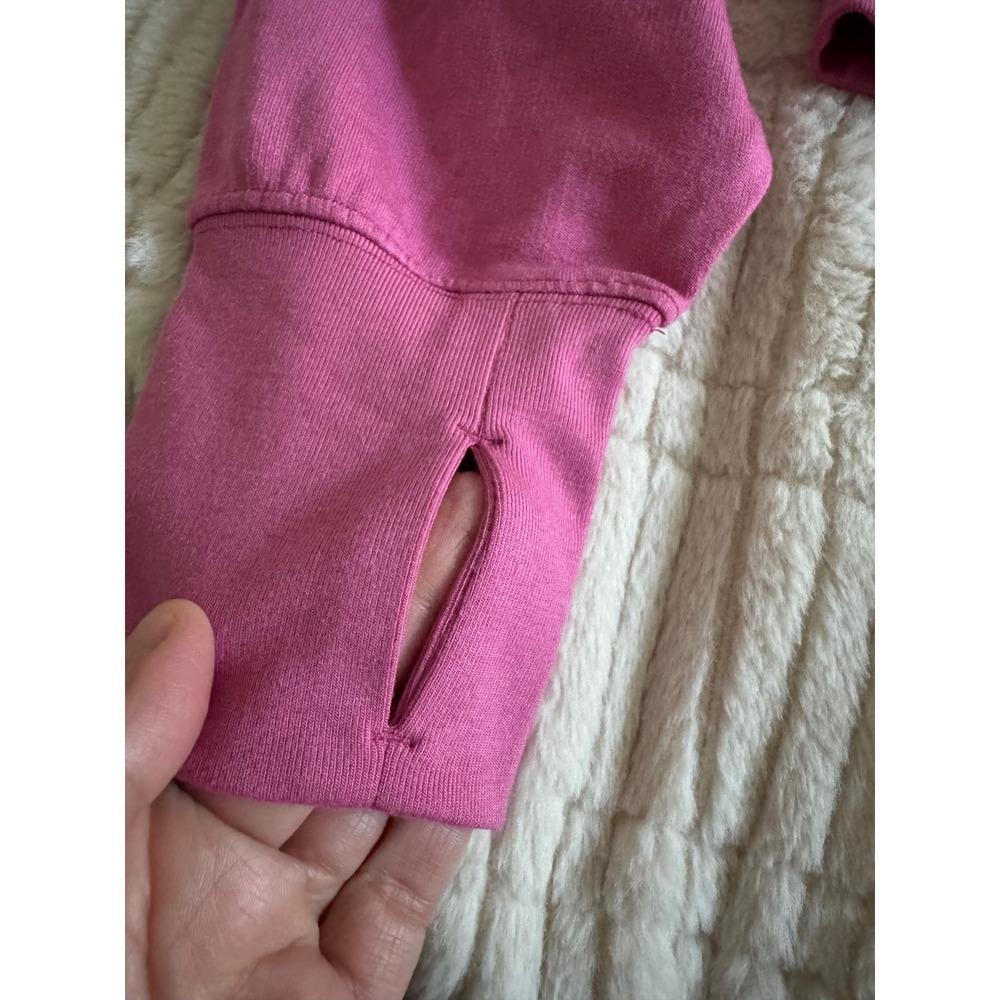 All in Motion Pink Off The Shoulder Cropped Sweatshirt Thumbholes Small - Picture 3 of 5